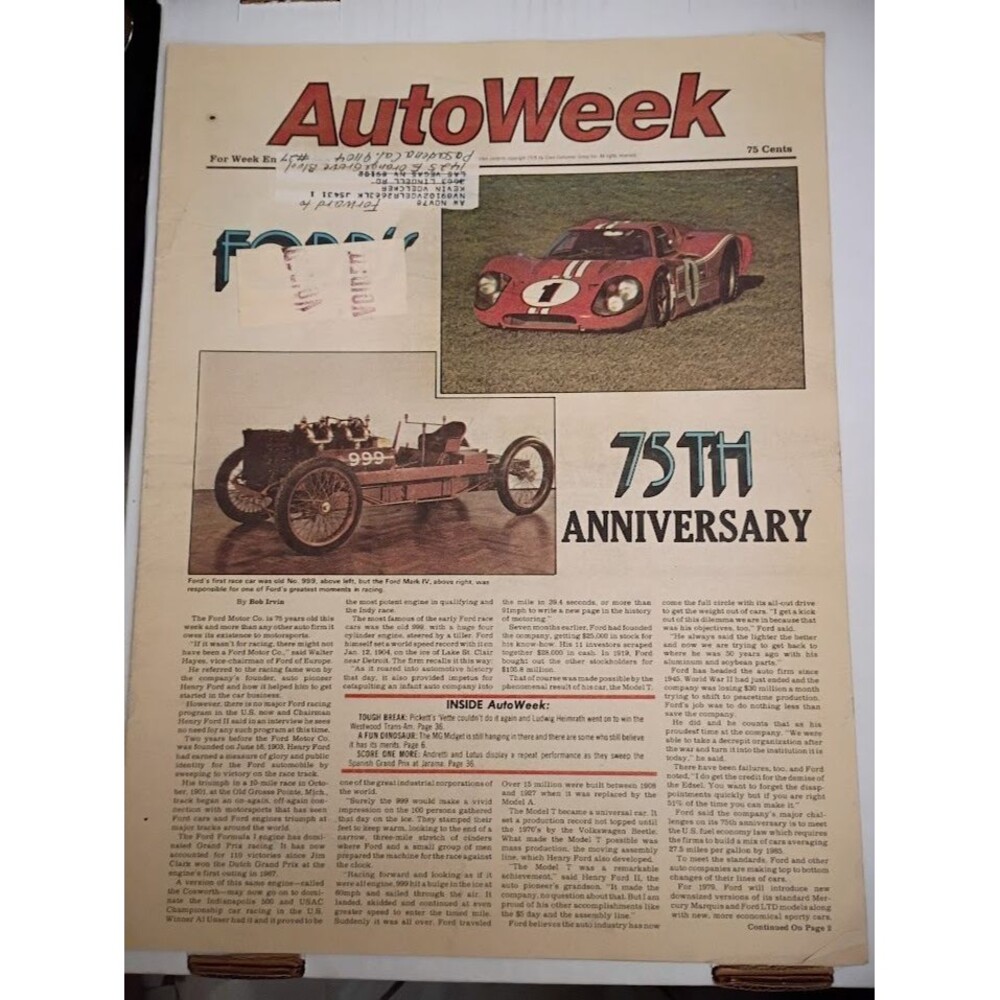 AutoWeek Magazine - June 16, 1978